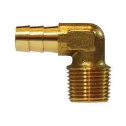 Midland Metal HE1-8B Forged Hose Barb 90 Deg Elbow, Hose Barb, 1/2 x 1/4 90 Elbow- Hb To Mpt Forged, Brass Fittings Today Only