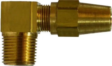 Midland Metal 38247 90 deg Elbow, 3/4 in Tube OD x 1/2 in Male NPTF, Brass Budget