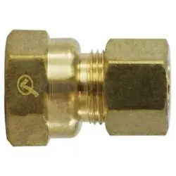 AMC 700066-0608 Coupling, 3/8 in Compression x 1/2 in FNPTF, Brass Fan Favorite