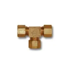 Mid-America Fittings 264X3 Barstock Tee, 3/16 in Compression x 3/16 in Compression x 3/16 in Compression, Brass Final Sale