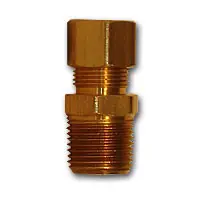 Budget Mid-America Fittings 268X8 Adapter, 1/2 in Compression x 3/8 in MIP, Brass
