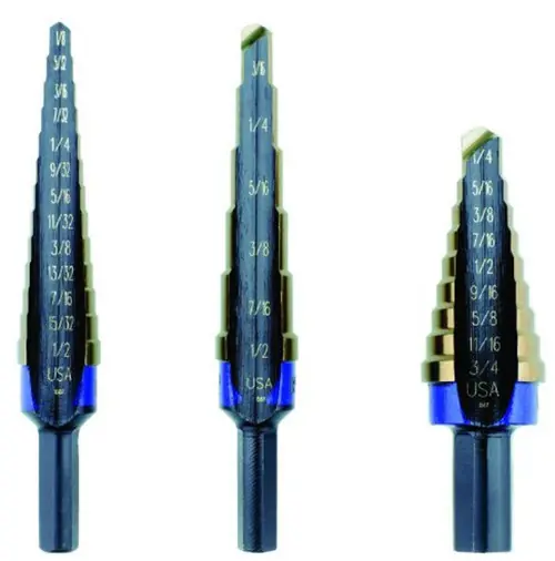 IRWIN UNIBIT Step Drill Bit Set,Cobalt,1/8-3/4,3 pc. 10502cb Top Pick