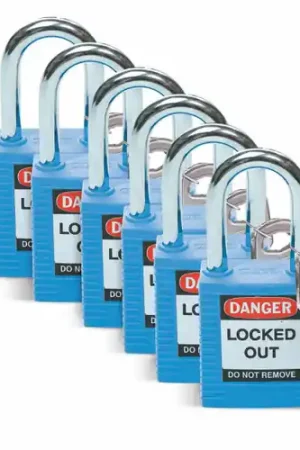 Brady 51344 Nylon Padlock Steel 38 mm sha Blue (6 EA) Mega Sale