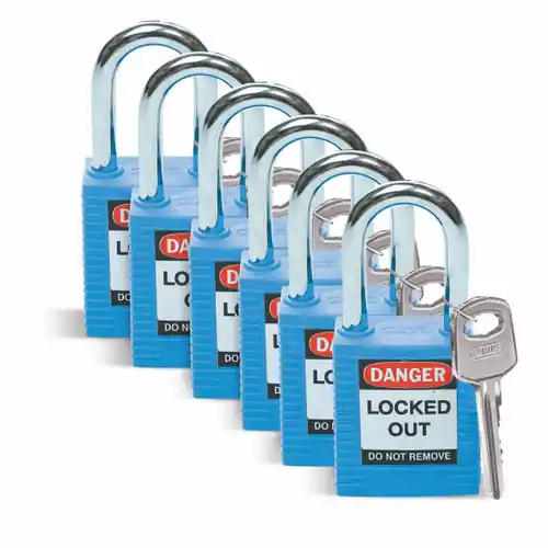 Brady 51344 Nylon Padlock Steel 38 mm sha Blue (6 EA) Mega Sale