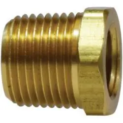 Today Only AMC 06110-0604ASP Hex Bushing, 3/8 in MPT x 1/4 in FPT, 0.68 in, Brass, Nickel-Plated