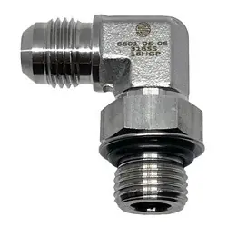 Midland Metal SS6801-16-16 90 deg Elbow, 1 in 37 deg JIC Male Flared x 1 in Male ORB, Stainless Steel Latest