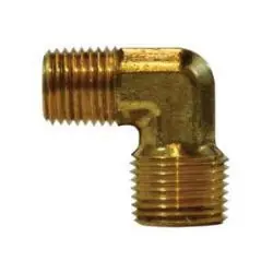 Crafted AMC 06235-0602 90 deg Reducing Elbow, 3/8 in MNPTF x 1/8 in MNPTF, Brass