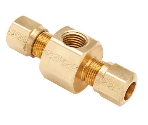 Certified Mid-America Fittings NT68-64VS Adapter with RTS, 3/8 in Tube OD x 1/4 in Male NPTF, Brass