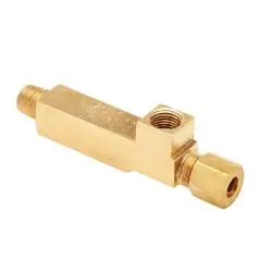 Mid-America Fittings 276X4 Barstock Adapter Tee, 1/8 in MPT x 1/8 in FPT x 1/4 in Compression, Brass Top Rated