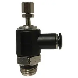 High Quality Midland Metal 20787CS Meter Out Right Angle Flow Control Valve, 3/8 x 1/4 in Nominal, Push-In x MNPT