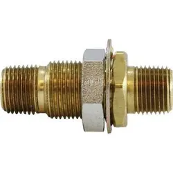 Midland Metal 1/4 FPT X 1/2 MPT BRASS BULKHEAD AND NUT - 129A-391FC3-BN Premium
