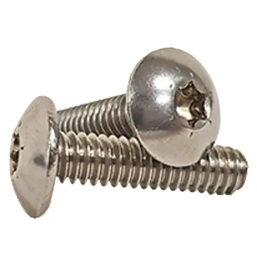 5/16"-18 x 1" Machine Screws, Torx Drive Truss Head, T40 Drive 6-Lobe, 18-8 Stainless Steel A2, Full Thread, Qty 100 Direct From Factory