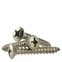 10 x 2 1/2" Self-Tapping Screws, Phillips Oval Head, Type A, 18-8 Stainless Steel, Full Thread, Qty 200 Grab Now