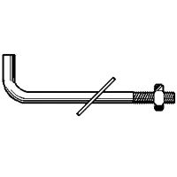 Price Cut 1/2" x 12" x 1 1/4" x 1 3/4" L-Shaped Anchor Bolt w/ Nut & Washer, Plain Finish, Qty 25