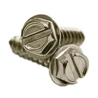 Final Sale 8 x 1" Self-Tapping Screws, Slotted Hex Washer Head HWH, Type A, 316 Stainless Steel, Full Thread, Qty 1000