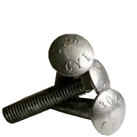 Crafted 1/2"-13 x 8" Carriage Bolts, Under-Sized, Hot-Dipped Galvanized HDG, Grade A, A307, Partial Thread (6" Thread), Coarse (UNC), Qty 25