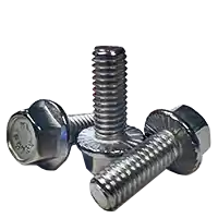 Same Day Shipping 3/8"-16 x 1" Flange Screws w/ Wax , Serrated, Hex Head, 18-8 Stainless Steel, Full Thread, Qty 100
