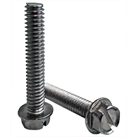 1/4"-20 x 3/4" Machine Screws, Slotted Indent Hex Washer Head HWH, 18-8 Stainless Steel A2, Full Thread, Qty 100 Exclusive Offer