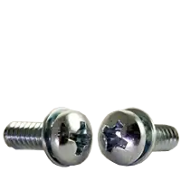 Hassle-Free Returns 10-32 x 5/16" Machine Screws, External Tooth Lockwasher, Phillips Pan Head, SEMS, Zinc Cr+3, Qty 100