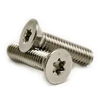 8-32 x 5/8" Machine Screws, Torx Drive Flat Head, T15 Drive 6-Lobe, 18-8 Stainless Steel A2, Full Thread, Qty 1000 Clearance