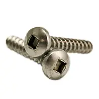 8 x 1 1/2" Self-Tapping Screws, Square Drive Pan Head, Type A, 18-8 Stainless Steel A2, Full Thread, Qty 500 Genuine