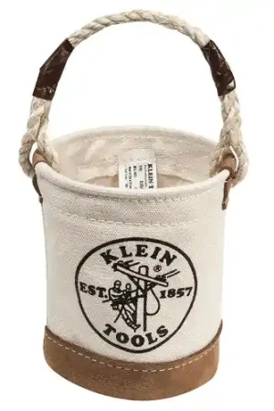 Authentic Klein Tools 5104MINI Mini Tool Bucket, Leather-Bottom