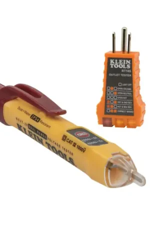 Grab Now Klein Tools NCVT2PKIT Dual Range NCVT with Receptacle Tester Electrical Test Kit