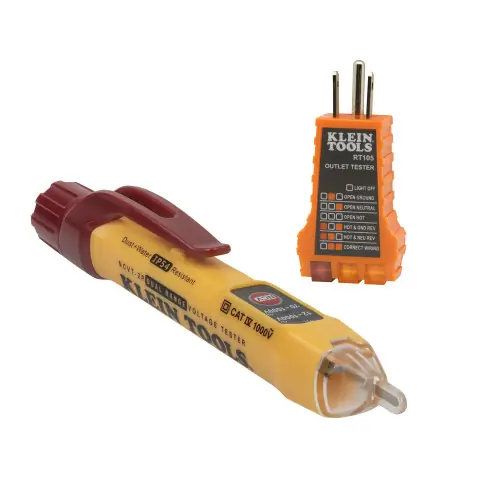 Grab Now Klein Tools NCVT2PKIT Dual Range NCVT with Receptacle Tester Electrical Test Kit