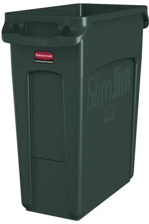 Certified Rubbermaid Commercial 1956186 Vented Slim Jim 87.1L/23G Green (4 EA)