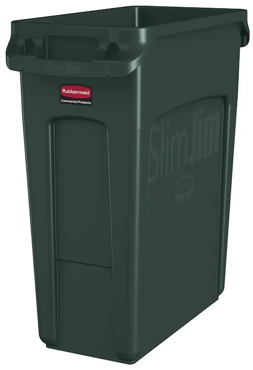 Certified Rubbermaid Commercial 1956186 Vented Slim Jim 87.1L/23G Green (4 EA)