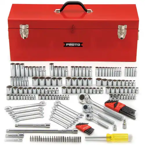 Proto J47184-1A 1/4 in., 3/8 in. & 1/2 in. Drive 6 & 12-Point Socket Set With Tool Box (184 pc.) Best Price