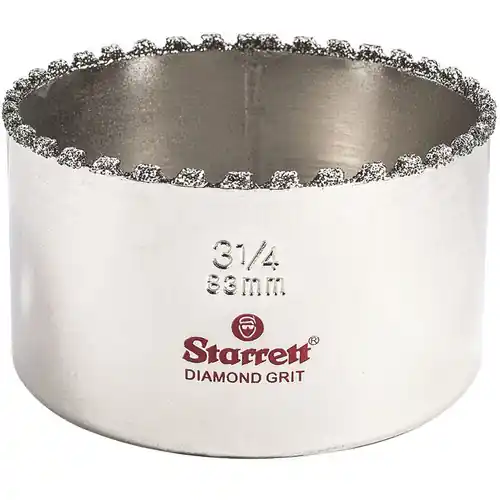 Free Returns L.S. Starrett KD0314-N Diamond Grit Hole Saw 3-1/4" - 83 mm Diameter
