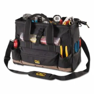 New Arrival Clc Custom Leather Craft 1534 23 Pocket - 16" Tote Bagw/ Top-Side Plastic Tra