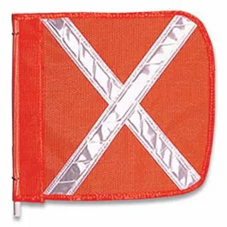 Checkers FS9025-O Wrng Whip Repl Flag12"X11"Orangewht Reflectiv Markdown