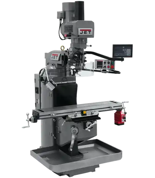 JET JT9-690546 JTM-949EVS Mill With 3-Axis Newall NMS800 DRO (Quill) With X-Axis Powerfeed and Air Powered Draw Bar Latest