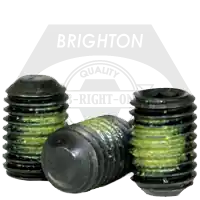 Best Choice 1/2"-13 x 1/2" Socket Set Screws, Flat Point, Nylon-Patch Black Oxide, Coarse (UNC), Alloy Steel, Qty 100