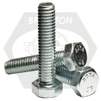 1"-8 x 2" Hex Tap Bolts, Grade A, A307, Zinc Cr+3, Full Thread, Coarse (UNC), Low Carbon Steel, Qty 10 Fan Favorite