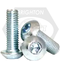 M12-1.75 x 45 mm Button Head Socket Cap Screws, Metric Class 10.9, Zinc-Bake Cr+3, Full Thread, Coarse (UNC), ISO 7380, Qty 100 Limited Time