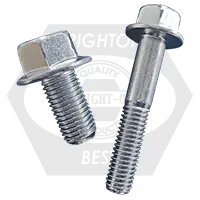 Buy Online M10-1.25 x 40 mm Hex Flange Bolts, Metric Class 10.9, Type 2, Zinc Cr+3, Partial Thread (26mm of Thread), JIS B1189, Qty 50