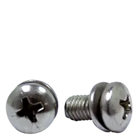 New Release 8-32 x 5/16" Machine Screws w/ External Tooth Washer (410 Stainless Steel), Phillips Pan Head, SEMS, 18-8 Stainless Steel A2, Full Thread, Qty 1000