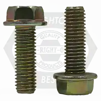 M10-1.50 x 20 mm Flange Screws, Non-Serrated, Hex Head, Metric Class 10.9, Zinc-Yellow Cr+6 Bake, Full Thread, Coarse (UNC), DIN 6921, Qty 100 Place Order