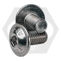 Trusted Brand M3-0.50 x 10 mm Button Head Socket Cap Flange Screws, 18-8 Stainless Steel A2, Full Thread, Coarse (UNC), ISO 7380-2, Qty 100