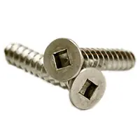 Buy Today 10-12 x 3" Self-Tapping Screws, Square Drive Flat Head, Type A, 18-8 Stainless Steel A2, Full Thread, Qty 200