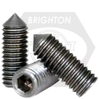 Popular 1/4"-28 x 1 1/2" Socket Set Screws, Non-Standard, Cone Point, Black Oxide, Fine (UNF), Qty 100