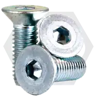 High Quality M12-1.75 x 50 mm Flat Head Socket Cap Screws, Metric Class 10.9, Zinc-Bake Cr+3, Full Thread, Coarse (UNC), Qty 100