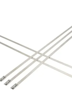 0.18" x 11.8" 100Lb Proferred Bead Self-Locking 304 Stainless Ties, Qty 50 One Day Deal
