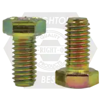 Top Rated 3/8"-16 x 6" Hex Cap Screws, Grade 8, Zinc-Yellow Cr+6 Bake, Partial Thread, Coarse (UNC), Made in China, Qty 175