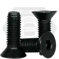 M24-3.00 x 200 mm Flat Head Socket Cap Screws, Metric Class 10.9, Thermal Black Oxide, Partial Thread, Coarse (UNC), DIN 7991, Qty 5 Clearance