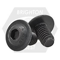 M6-1.00 x 20 mm Button Head Socket Cap Flange Screws, Metric Class 10.9, Thermal Black Oxide, Full Thread, Coarse (UNC), Qty 100 Reduced Price