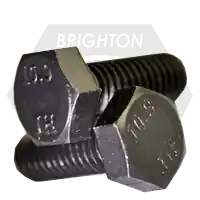 Premium M24-2.00 x 50 mm Hex Cap Screws, Metric Class 10.9, Plain Finish, Full Thread, Fine (UNF), Alloy Steel, DIN 961, Qty 65